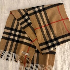 Burberry Beige Checkered Scarf